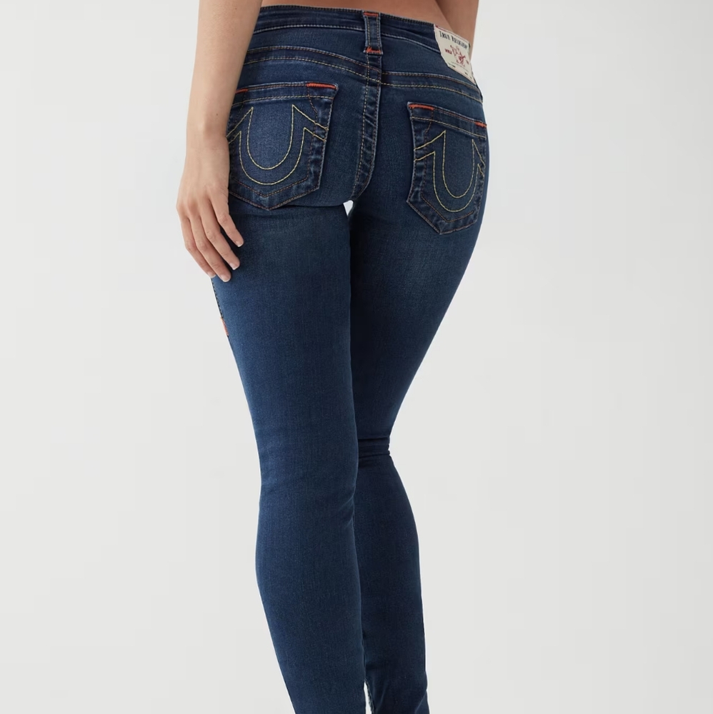 True Religion Women's Blue Jeans Stella low rise skinny size 28